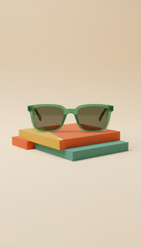 Jade Green Acetate Square Sunglasses