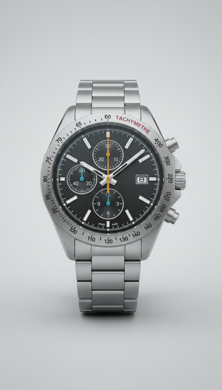 Brushed Steel Chronograph Watch