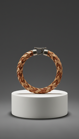 Sandstone leather braided bracelet